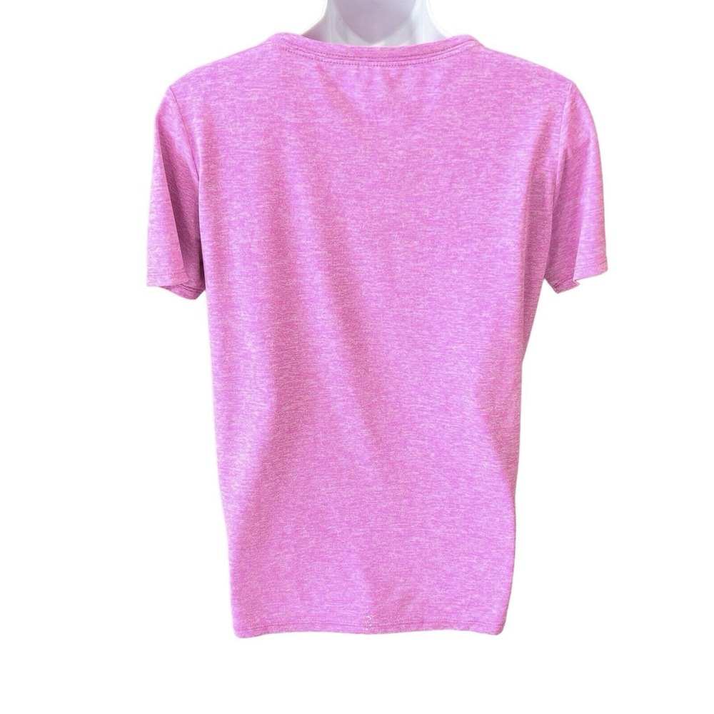 Nike Dri-Fit Womens Pink Gym Shirt Medium Swoosh Logo Activewear Workout Running - Picture 4 of 12